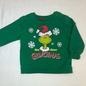 Mini Merry Grinchmas Kids Green Sweatshirt
